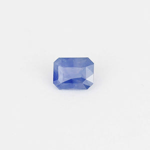 Rectangular blue sapphire front view