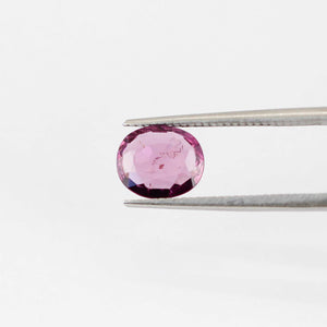 Oval shaped pink spinel front view