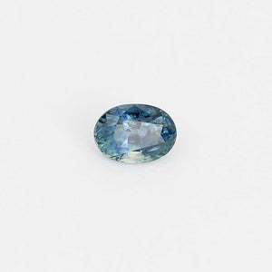 Oval shaped teal sapphire