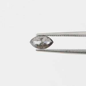 Marquise shaped salt and pepper diamond front view