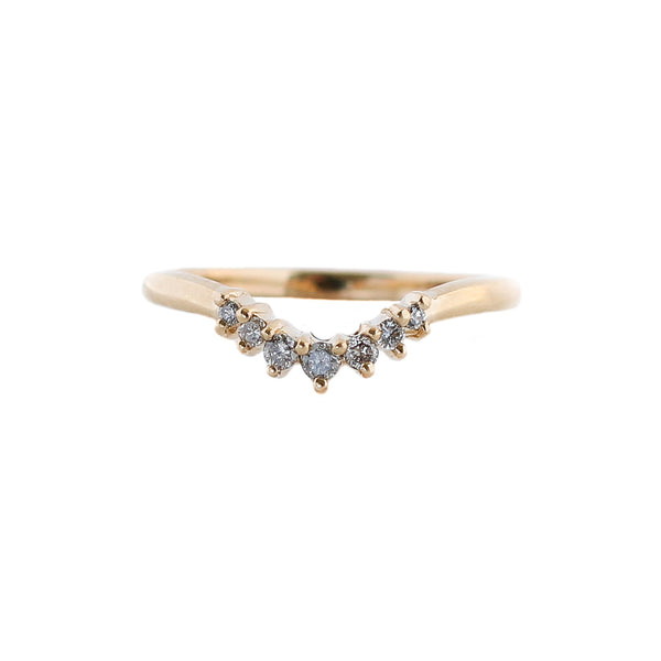 Grey Diamond stacking band in yellow gold