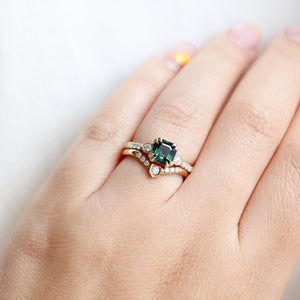 Nebula Green Sapphire & Diamond Ring - Yuliya Chorna Jewellery
