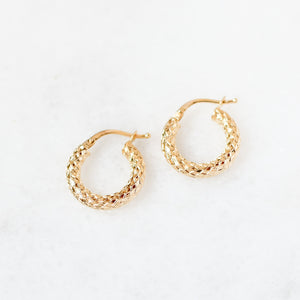 Diamond Cut Gold Hoop Earrings