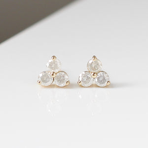 Cluster Diamond Stud Earrings front view