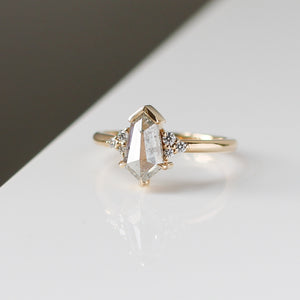 Glacier Icy Salt & Pepper Diamond Ring - ready to ship - Yuliya Chorna Jewellery