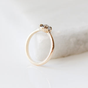 .73ct Zaria Salt & Pepper Diamond Ring In Yellow Gold - Ready To Ship - Yuliya Chorna Jewellery