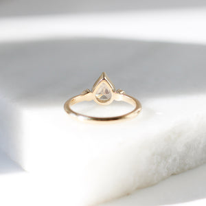Pear diamond engagement ring setting detail view