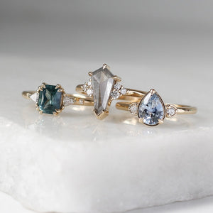 Diamond and sapphire engagement rings 