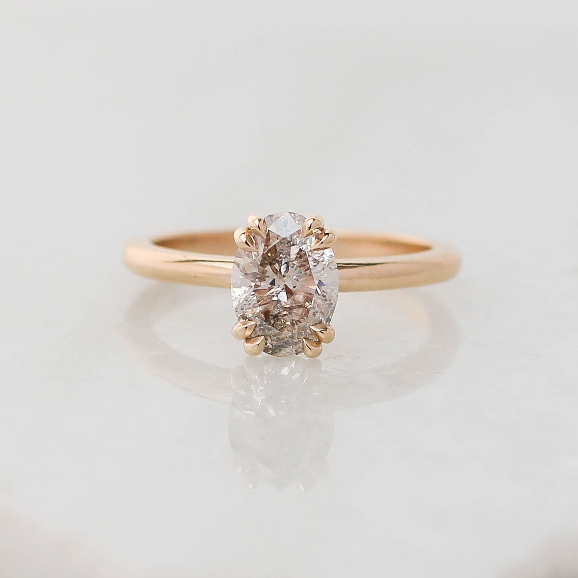 Oval champagne diamond ring