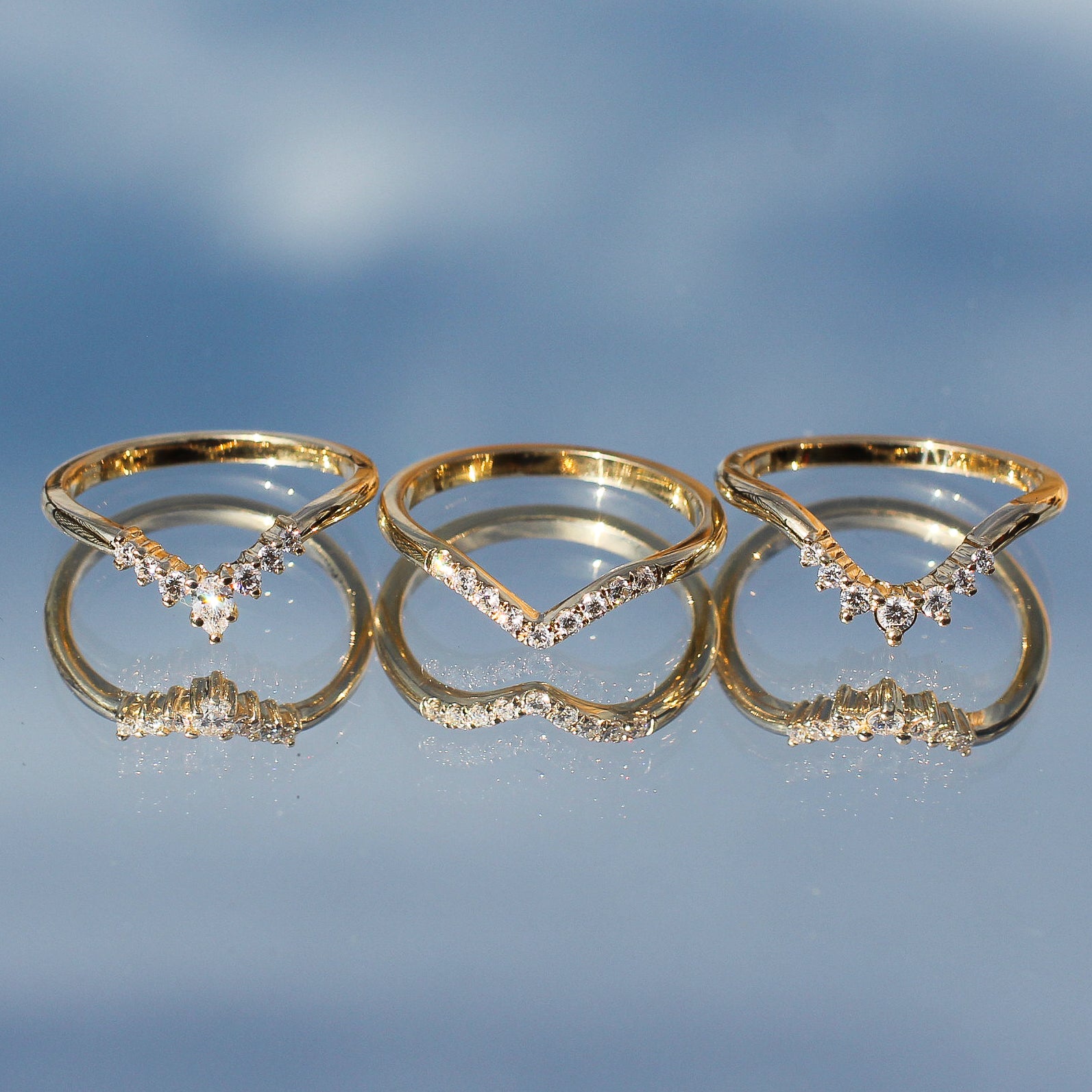 Diamond crown rings