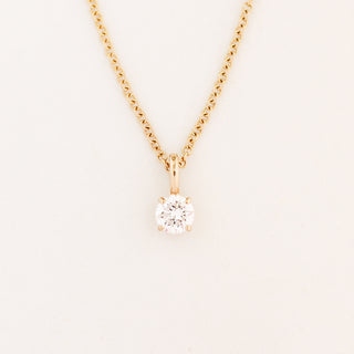 Round Lab Diamond Necklace in yellow gold
