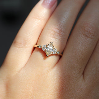 Folia Marquise Cut Champagne Diamond Ring on hand in sunlight