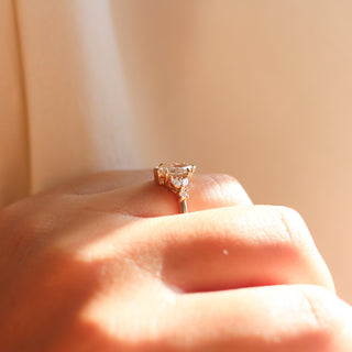 Folia Marquise Cut Champagne Diamond Ring worn on hand in sunlight side view 