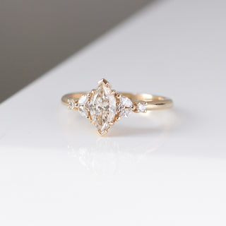 Folia Marquise Cut Champagne Diamond Ring quarter detail view 