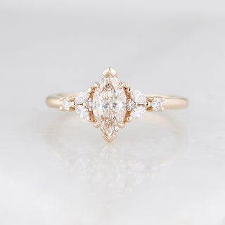 Folia Marquise Cut Champagne Diamond Ring front view