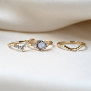 0.73ct Luna Round Blue Sapphire Ring