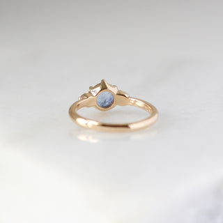 Round Blue Sapphire Ring rear detailed view