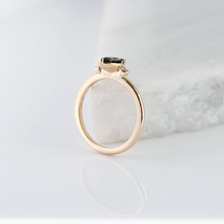  Pear Cut Green Sapphire ring profile view
