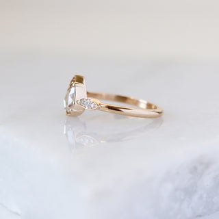 Pear Rose Cut Diamond Ring  side view