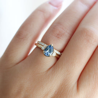0.92ct Lagoon Blue Pear Sapphire Ring