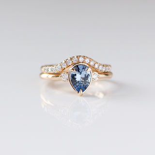 0.92ct Lagoon Blue Pear Sapphire Ring