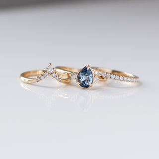 0.92ct Lagoon Blue Pear Sapphire Ring