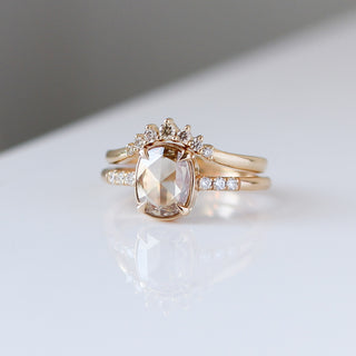 Oval Cut Diamond Ring paired crown diamond band 