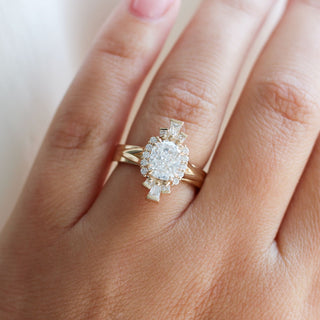 Ballerina Cushion Cut Lab Diamond Ring on hand 