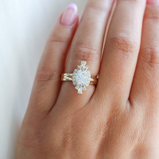 Ballerina Cushion Cut Lab Diamond Ring worn on hand