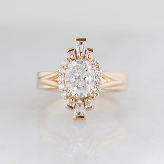 Ballerina Cushion Cut Lab Diamond Ring detailed front view