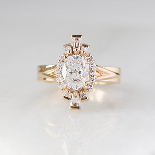 Ballerina Cushion Cut Lab Diamond Ring front view