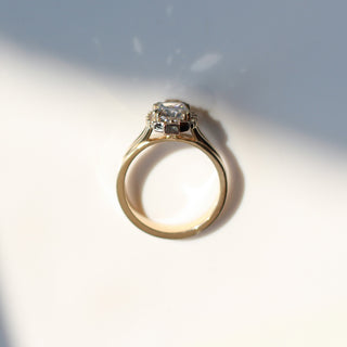 Ballerina Cushion Cut Lab Diamond Ring profile view