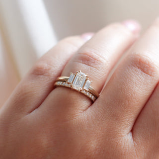 1.00ct Trilogy Emerald Cut Champagne Diamond Ring