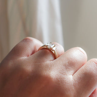 1.00ct Trilogy Emerald Cut Champagne Diamond Ring