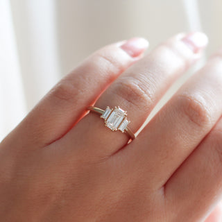 1.00ct Trilogy Emerald Cut Champagne Diamond Ring