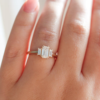 1.00ct Trilogy Emerald Cut Champagne Diamond Ring