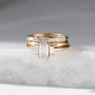 1.00ct Trilogy Emerald Cut Champagne Diamond Ring