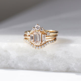 1.00ct Trilogy Emerald Cut Champagne Diamond Ring