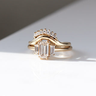 1.00ct Trilogy Emerald Cut Champagne Diamond Ring