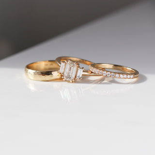 1.00ct Trilogy Emerald Cut Champagne Diamond Ring