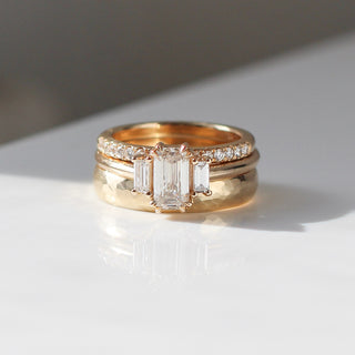 1.00ct Trilogy Emerald Cut Champagne Diamond Ring