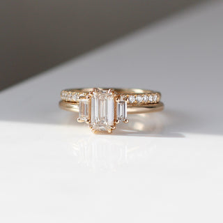 1.00ct Trilogy Emerald Cut Champagne Diamond Ring