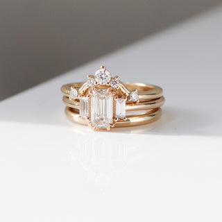 1.00ct Trilogy Emerald Cut Champagne Diamond Ring
