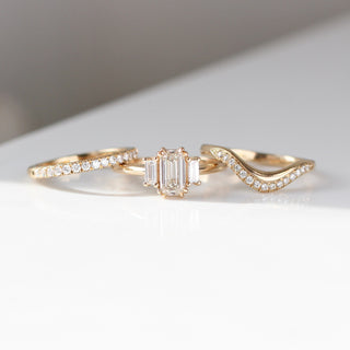 1.00ct Trilogy Emerald Cut Champagne Diamond Ring