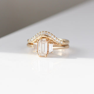 1.00ct Trilogy Emerald Cut Champagne Diamond Ring