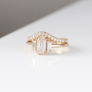 1.00ct Trilogy Emerald Cut Champagne Diamond Ring