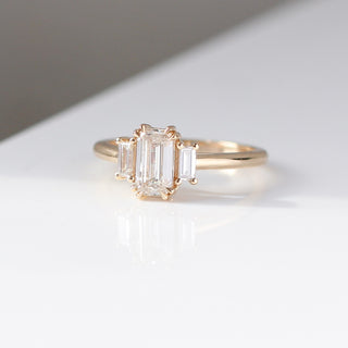 1.00ct Trilogy Emerald Cut Champagne Diamond Ring