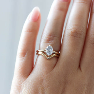 Oval Salt and Pepper Diamond Ring stack on hand 