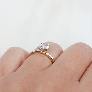 Oval Cut Diamond Ring on hand side view
