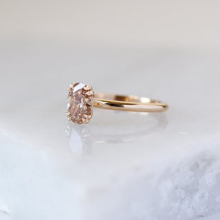 Oval Cut Diamond Ring quarter side view